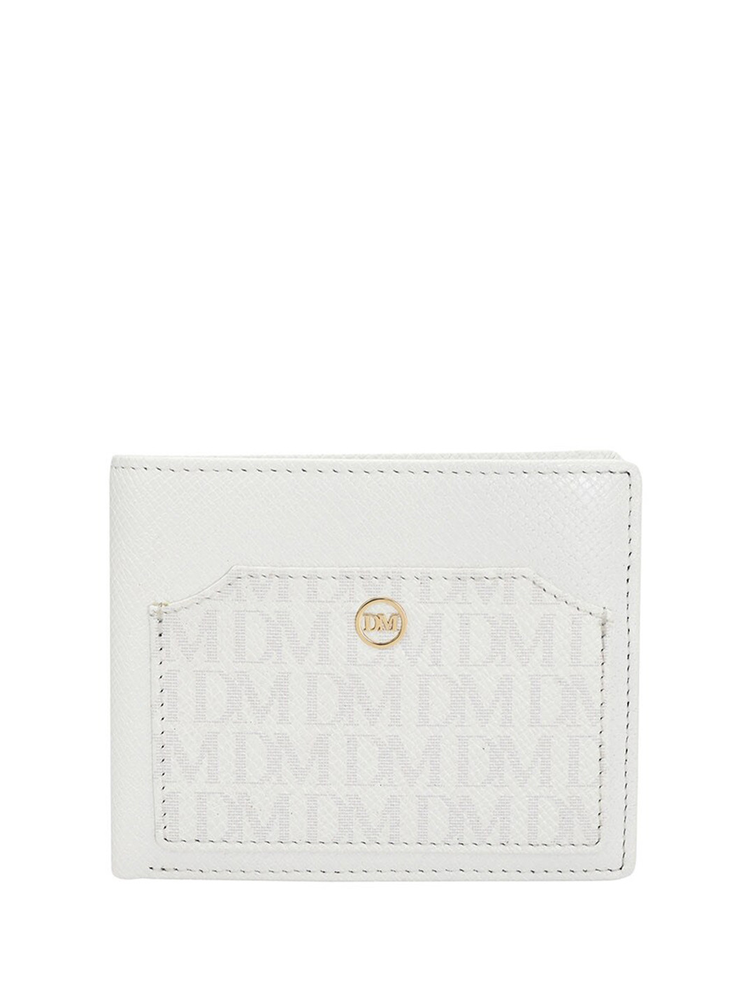 

Da Milano Men Textured Leather Two Fold Wallet, White