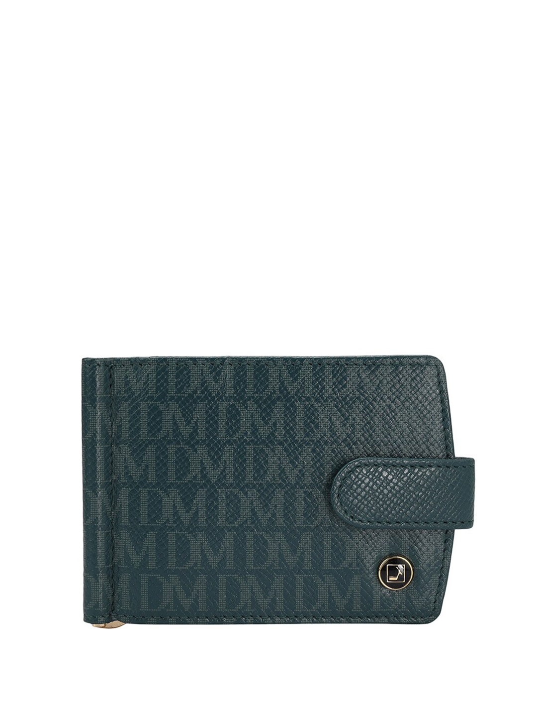 

Da Milano Unisex Printed Leather Two Fold Wallet, Blue