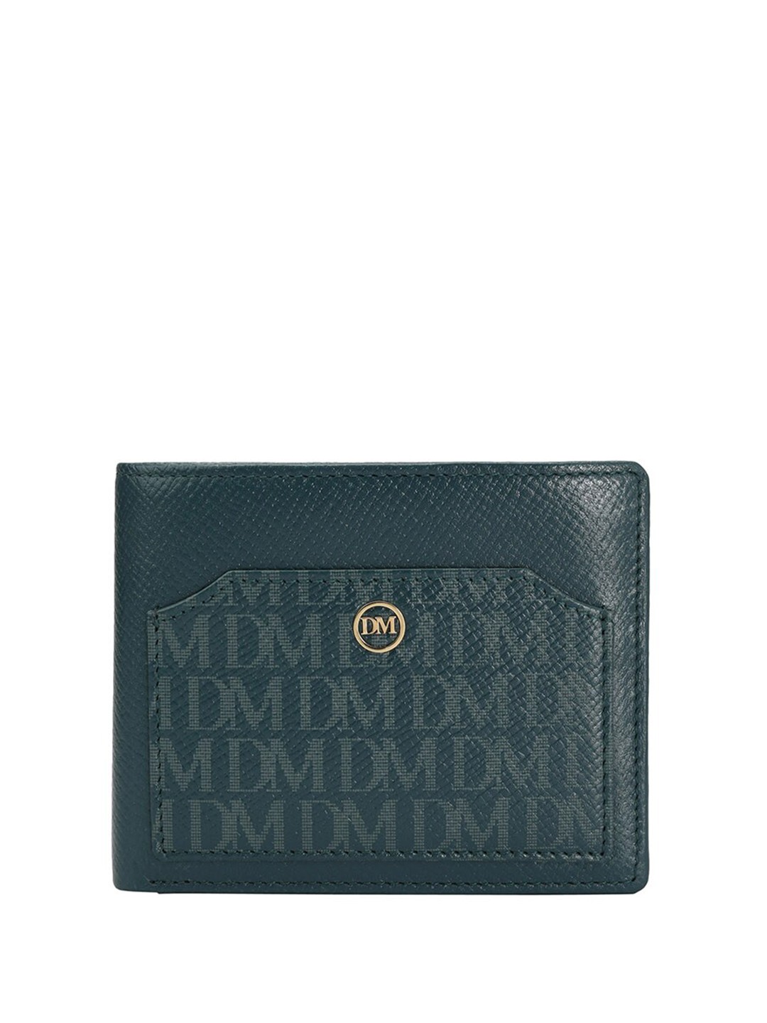

Da Milano Men Typography Printed Leather Two Fold Wallet, Blue