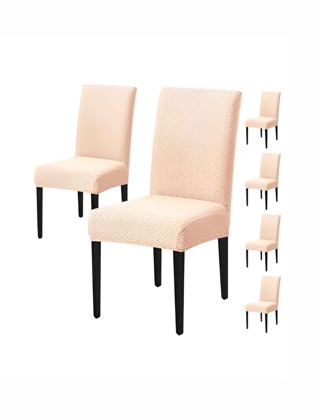 

HOUSE OF QUIRK Cream 6 Pieces Removable Washable Chair Cover