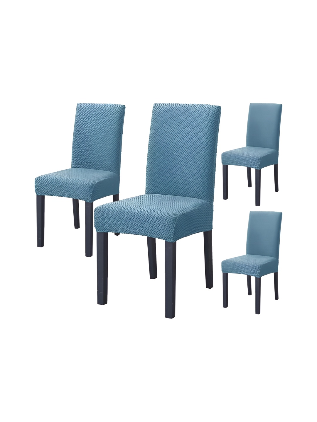

HOUSE OF QUIRK Blue 4 Pieces Removable Washable Chair Covers