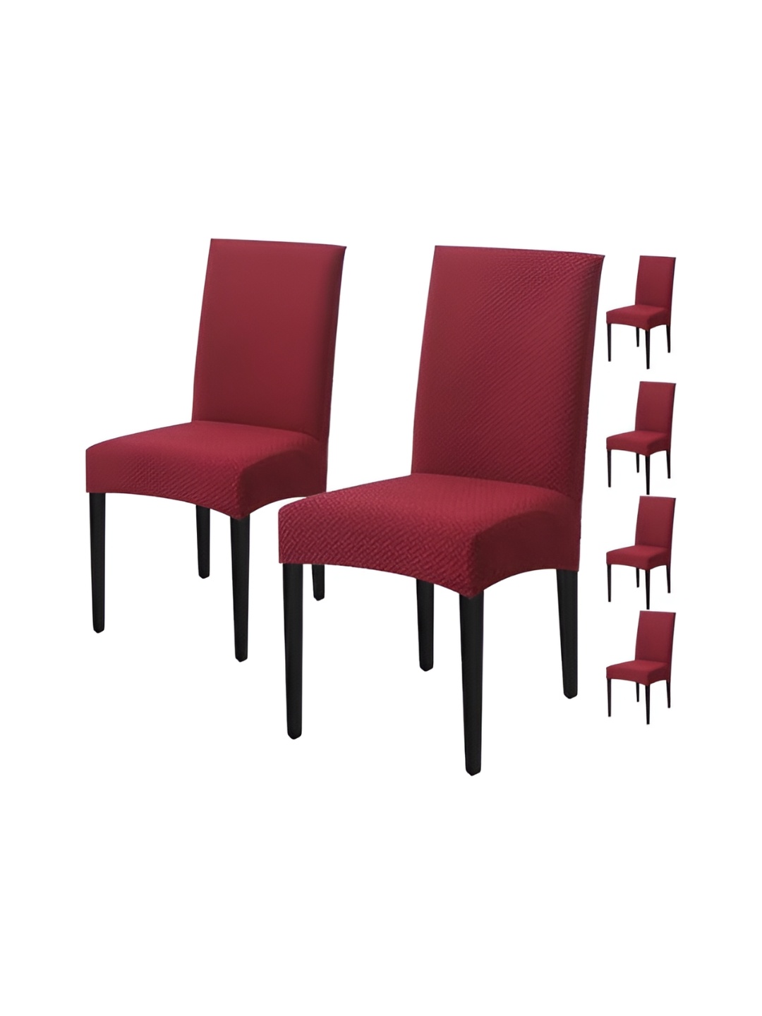 

HOUSE OF QUIRK Maroon 6 Pieces Removable Washable Chair Covers