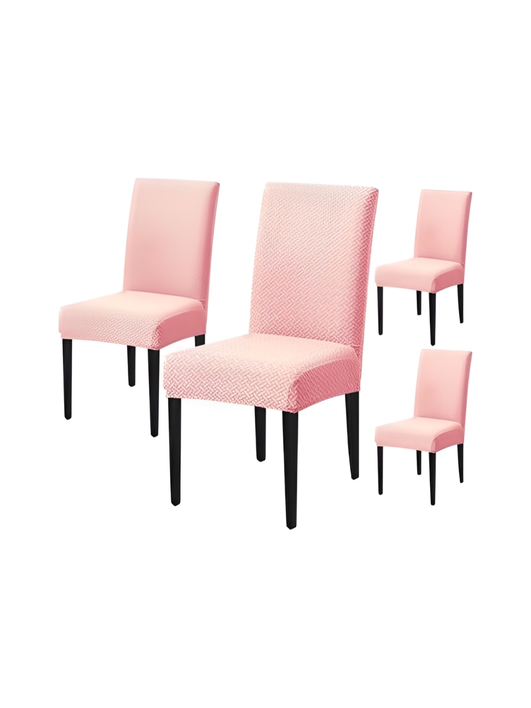 

HOUSE OF QUIRK Pink 4 Pieces Self Design Removable Washable Chair Covers