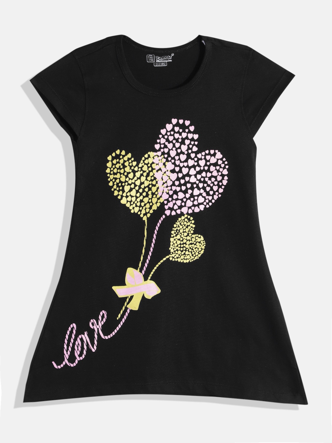 

Eteenz Girls Premium Cotton Graphic Print A-Line Dress, Black