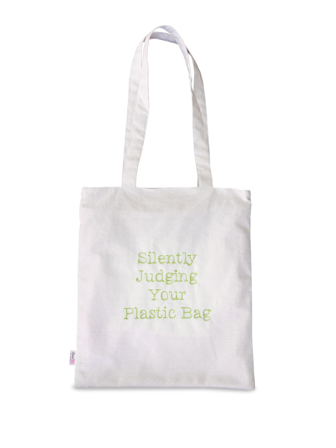 

BandBox Typography Printed 12 Inch Laptop Cotton Oversized Shopper Tote Bag, White