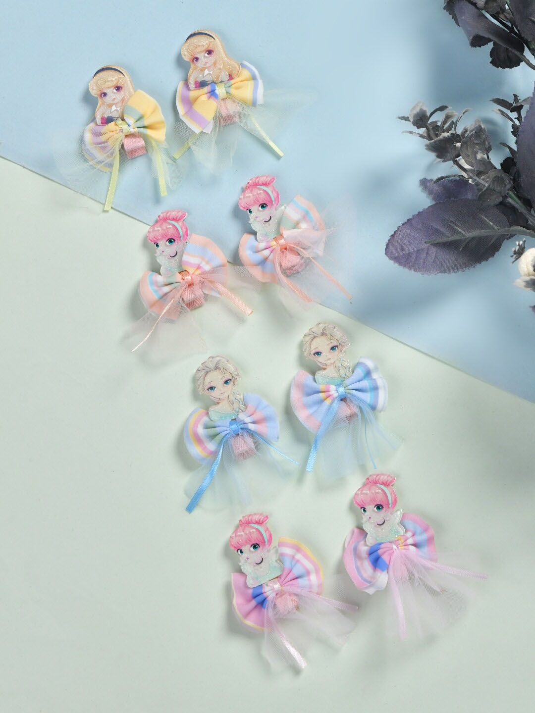 

FUNKRAFTS Girls Set Of 8 Embellished Alligator Hair Clip, Blue