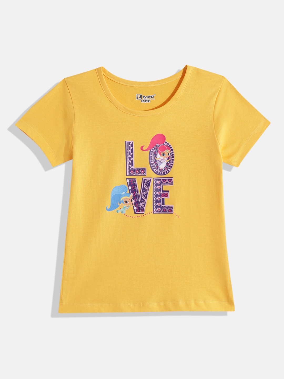 

Eteenz Girls Shimmer & Shine Printed T-shirt, Yellow