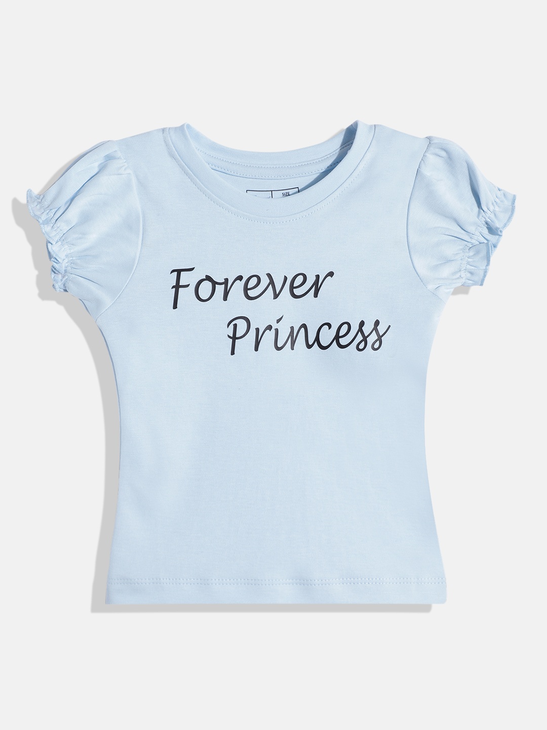 

Eteenz Infant Girls Print Puff Sleeve Cotton Top, Blue