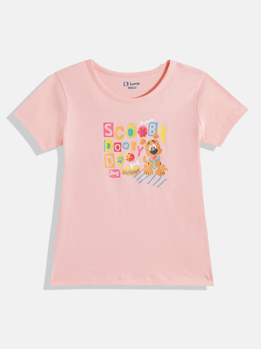 

Eteenz Girls Scooby Doo Printed T-shirt, Peach