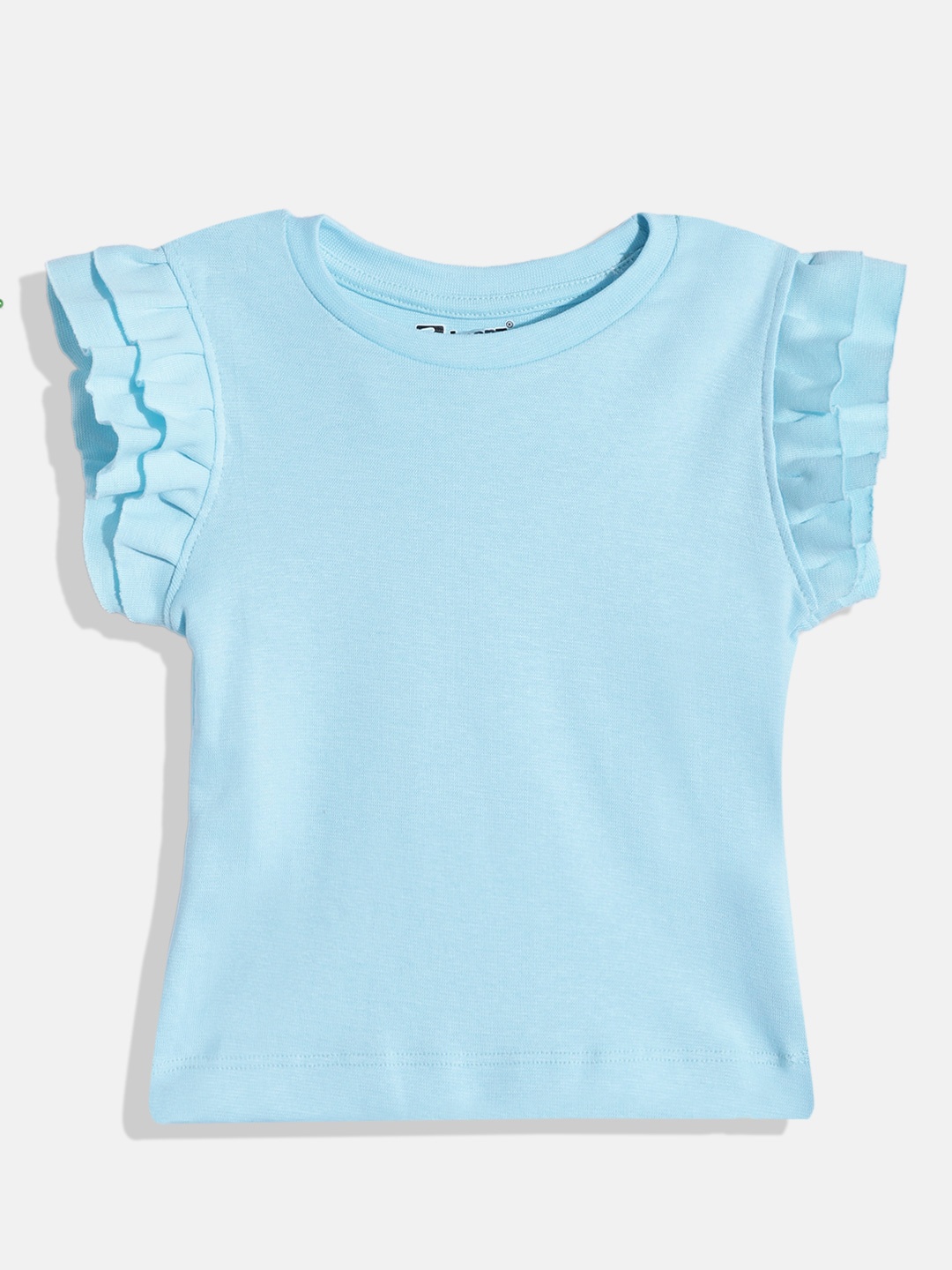 

Eteenz Girls Flutter Sleeve Cotton Top, Blue