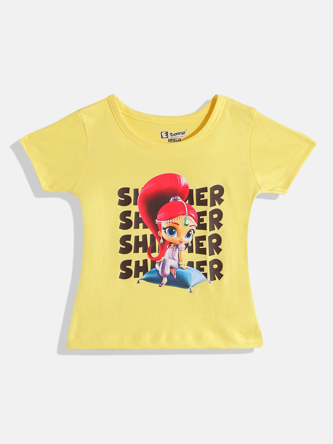 

Eteenz Girls Shimmer & Shine Printed T-shirt, Yellow