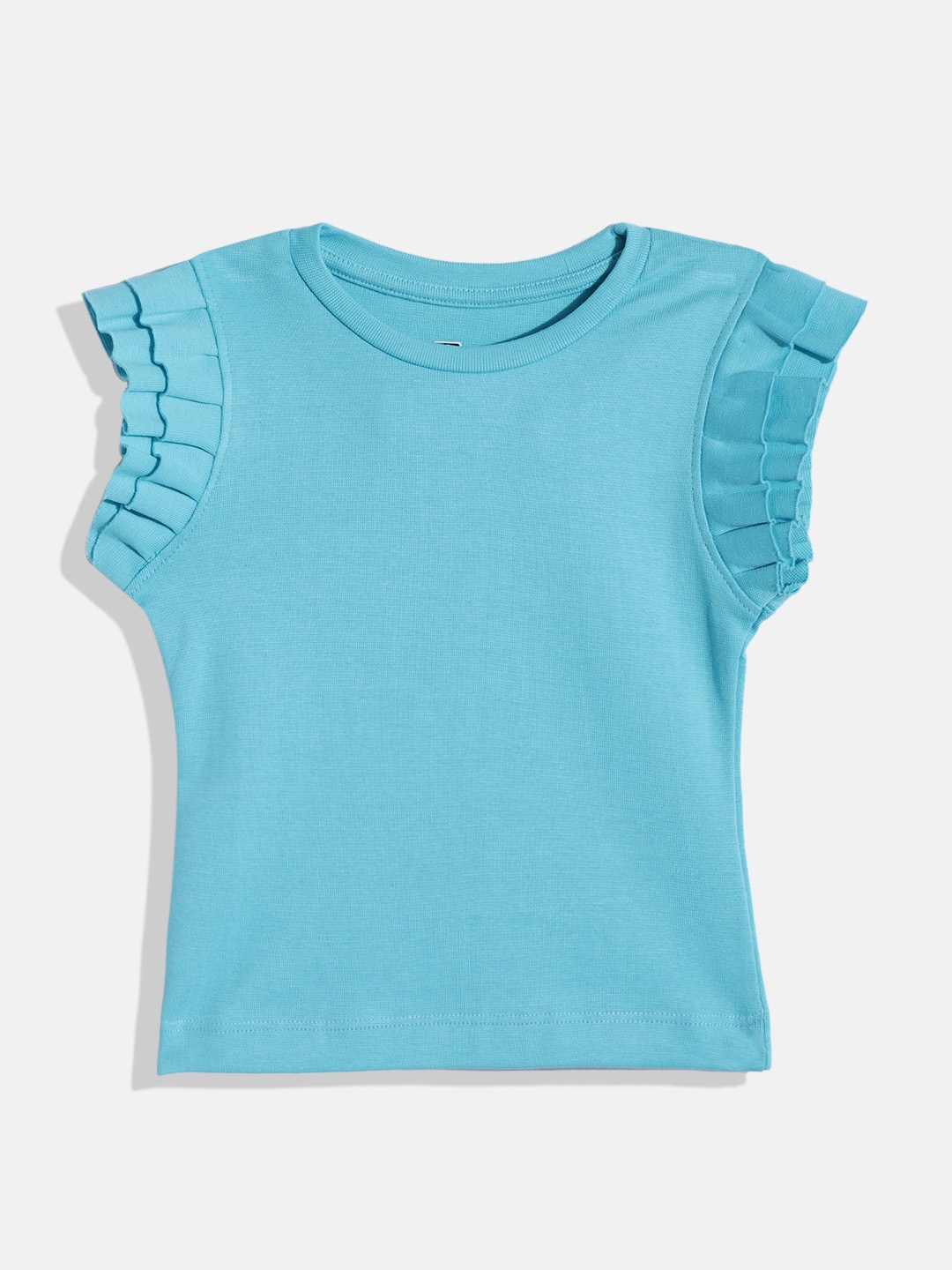 

Eteenz Girls Flutter Sleeve Cotton Top, Blue