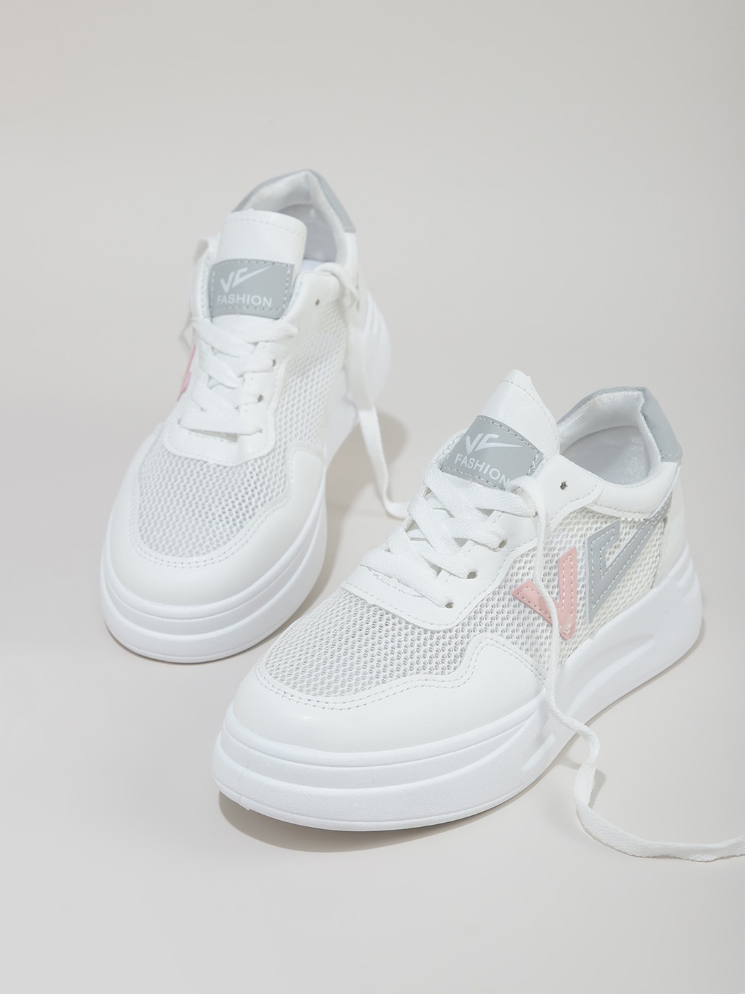 

LULU & SKY Women Textured Lace Up Sneakers, Pink