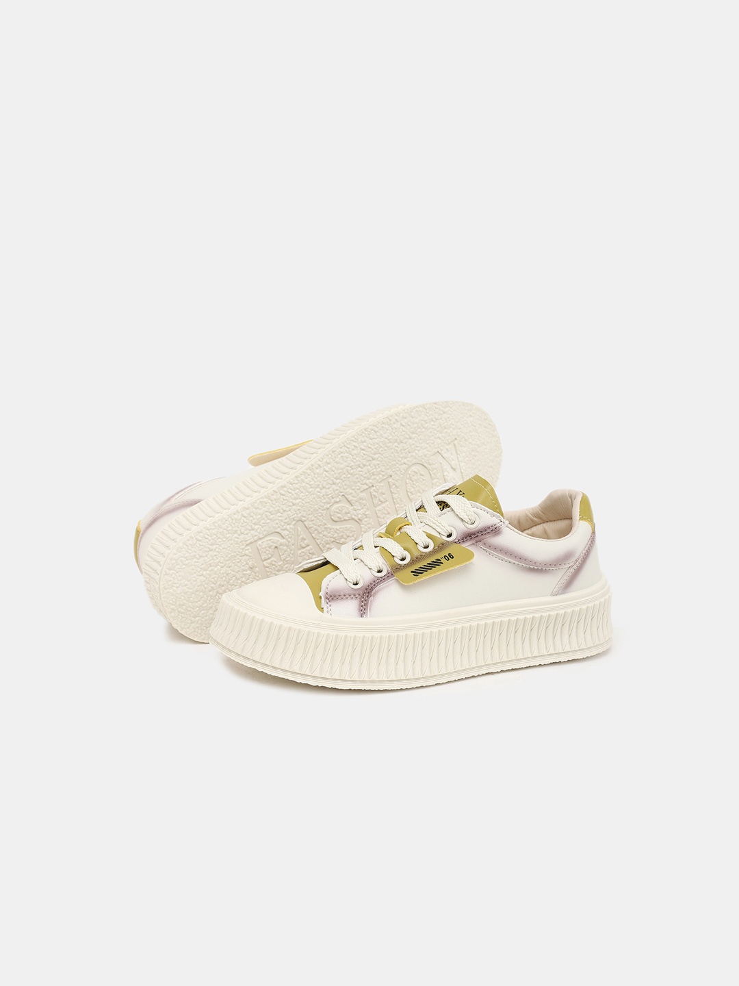 

LULU & SKY Women Colourblocked Lace Up Sneakers, Yellow