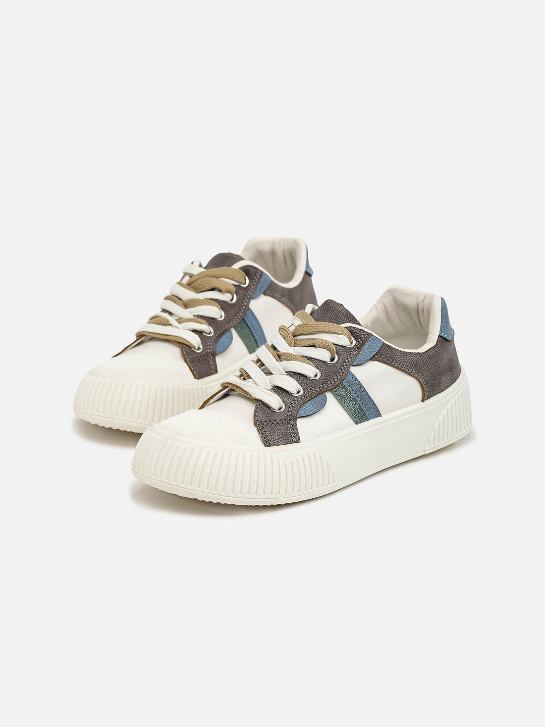 

LULU & SKY Women Colourblocked Lace Up Sneakers, Brown