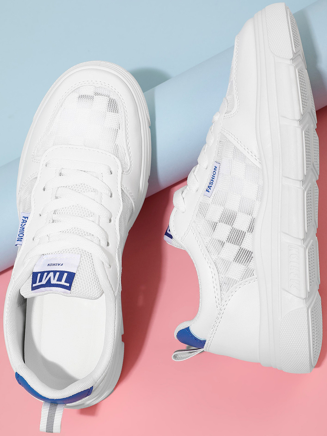 

LULU & SKY Women Textured Lace Up Sneakers, Blue