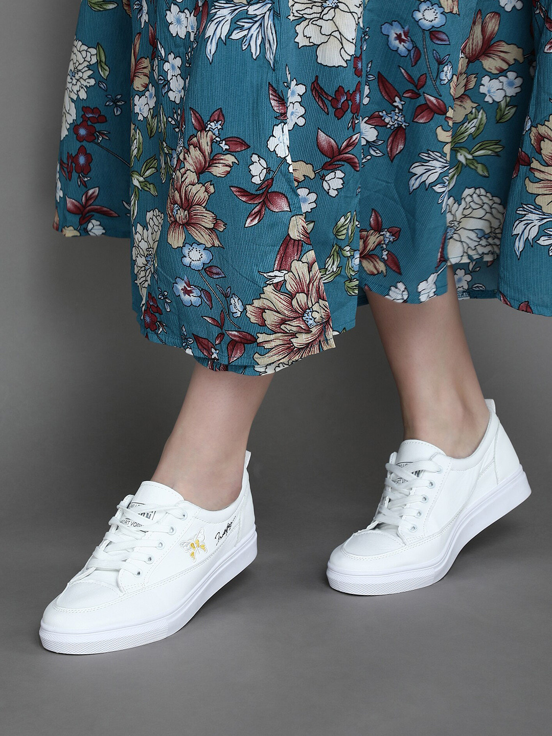 

LULU & SKY Women Round Toe Lace Up Sneakers, Yellow