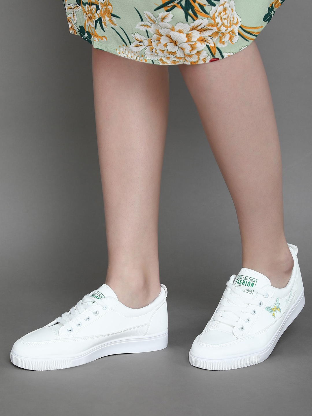 

LULU & SKY Women Round Toe Lace Up Sneakers, Green