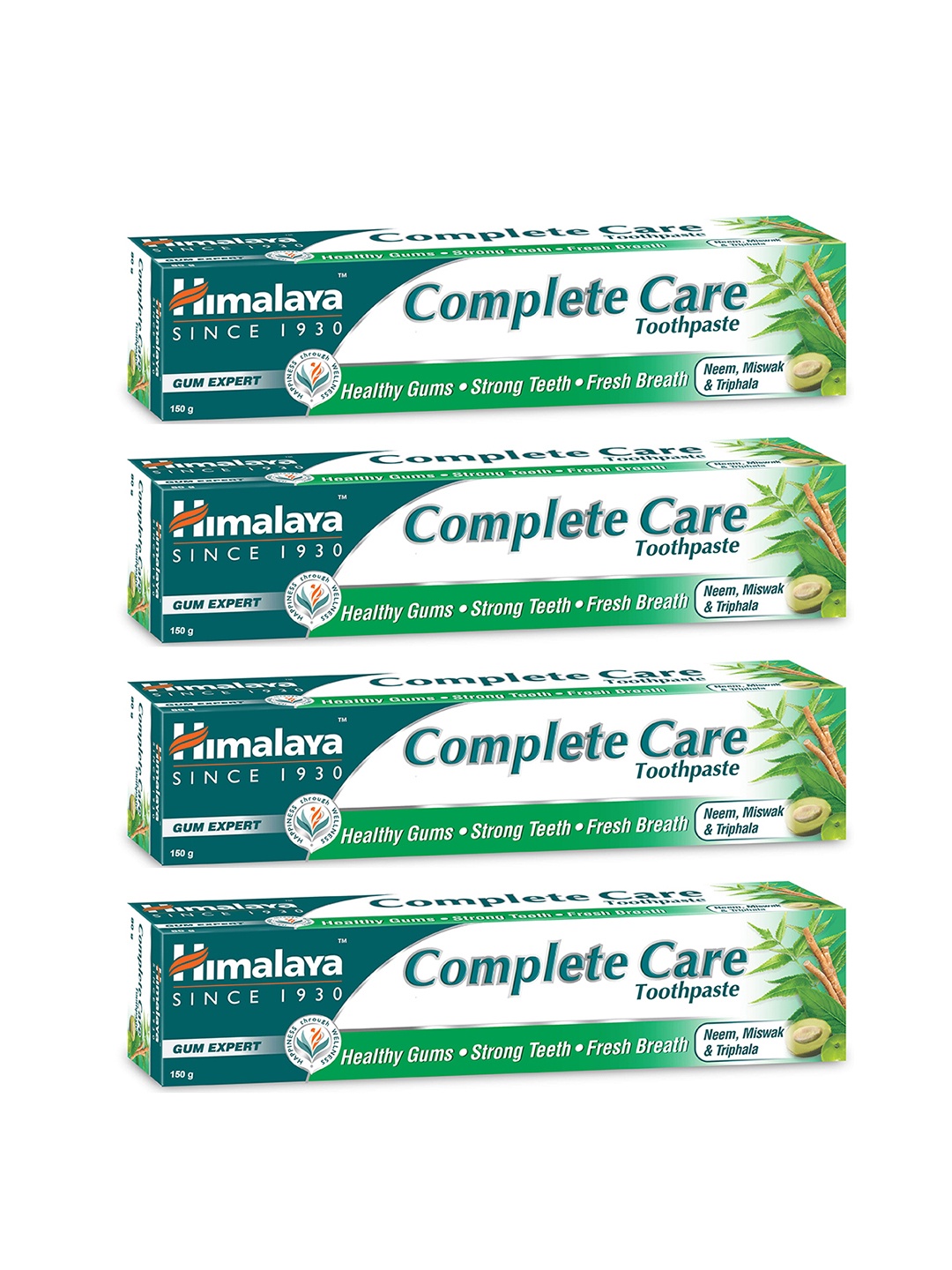 

Himalaya Set Of 4 Complete Care Gum Expert Toothpaste With Neem & Miswak - 150g Each, Green