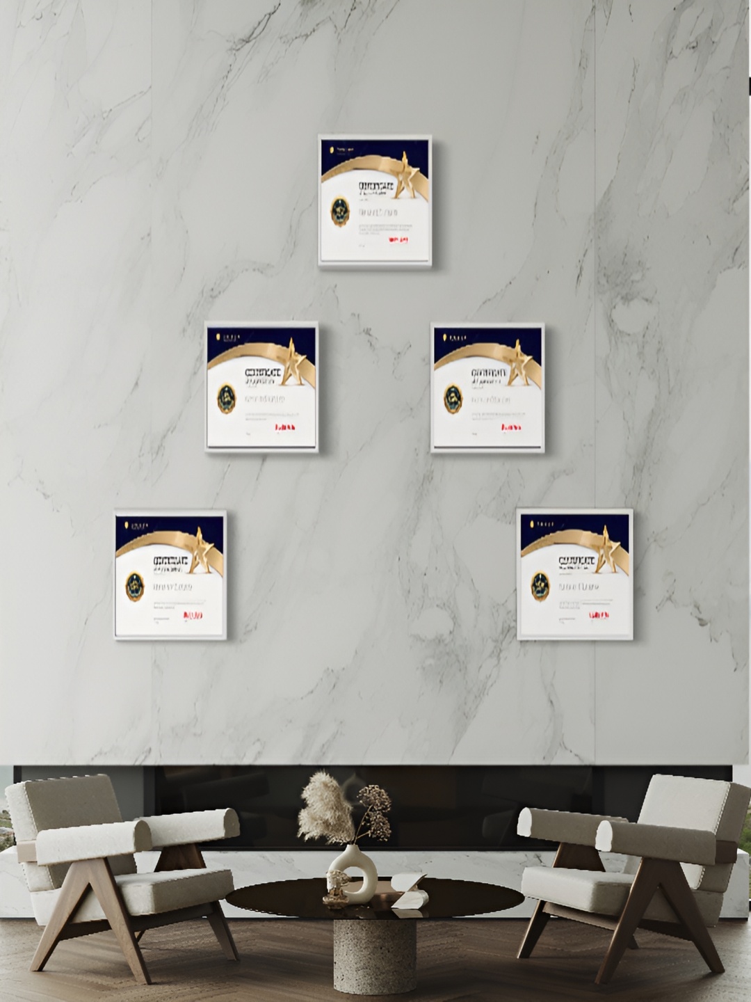 

Stuthi Arts White 5 Pieces Wooded Wall Photo Frames