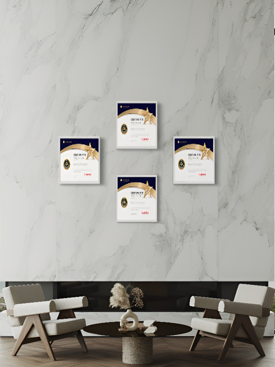 

Stuthi Arts White 4 Pieces Wooded Wall Photo Frames
