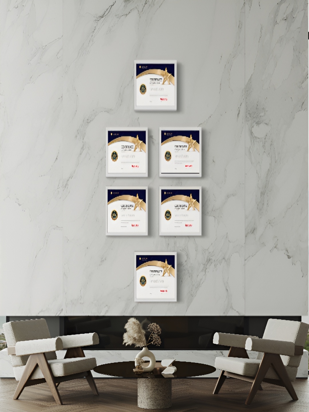 

Stuthi Arts White 6 Pieces Wooded Wall Photo Frames