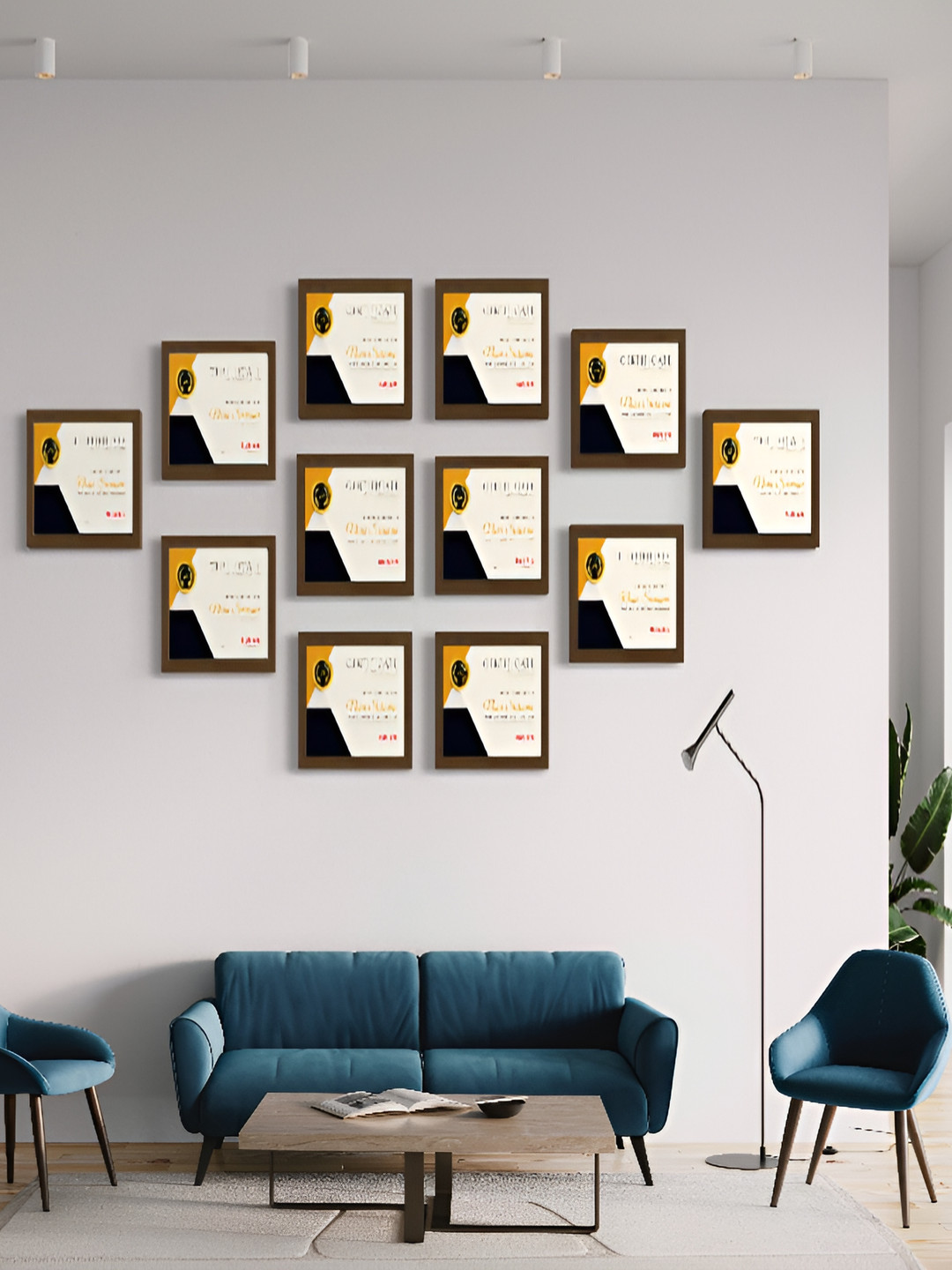 

Stuthi Arts Black 12 Pieces Wooden Wall Photo Frames, Brown