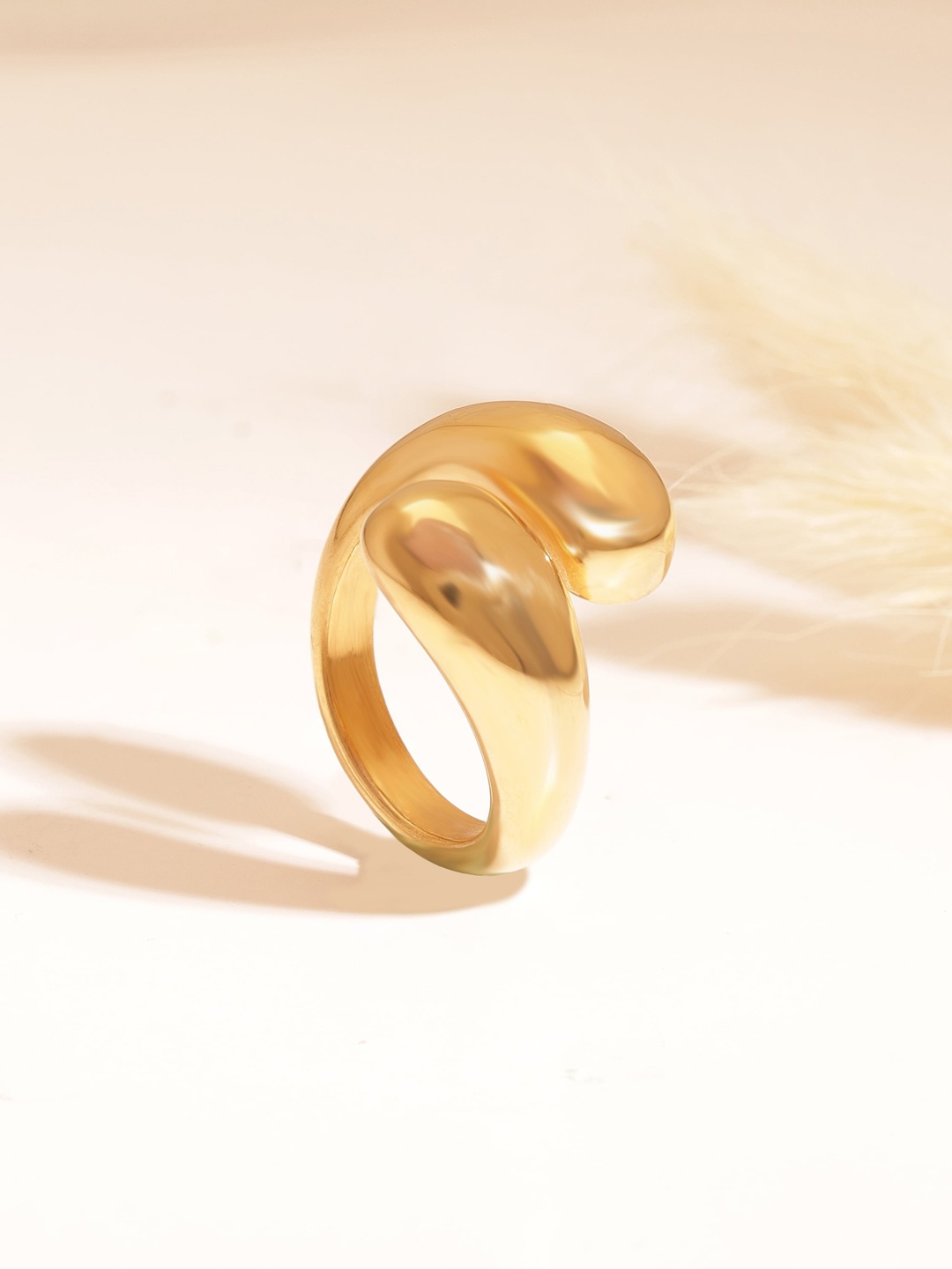 

Rubans Voguish 18KT Gold Plated Stainless-Steel Waterproof Finger Ring