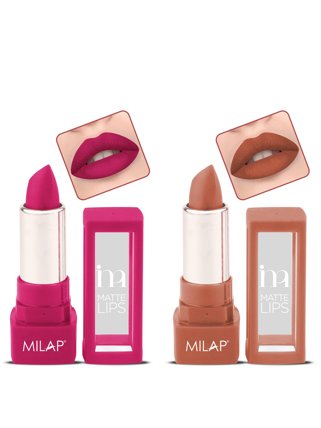 

MILAP Set Of 2 Long Stay Matte Lipsticks - 4.2g Each - Sensational Pink 507 + Honey Do 518