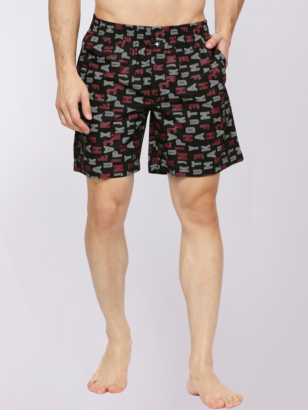 

FRENCHIE Printed Cotton Boxers- FR-BX-CP-BOKSA-1X5-CHBK-S, Black