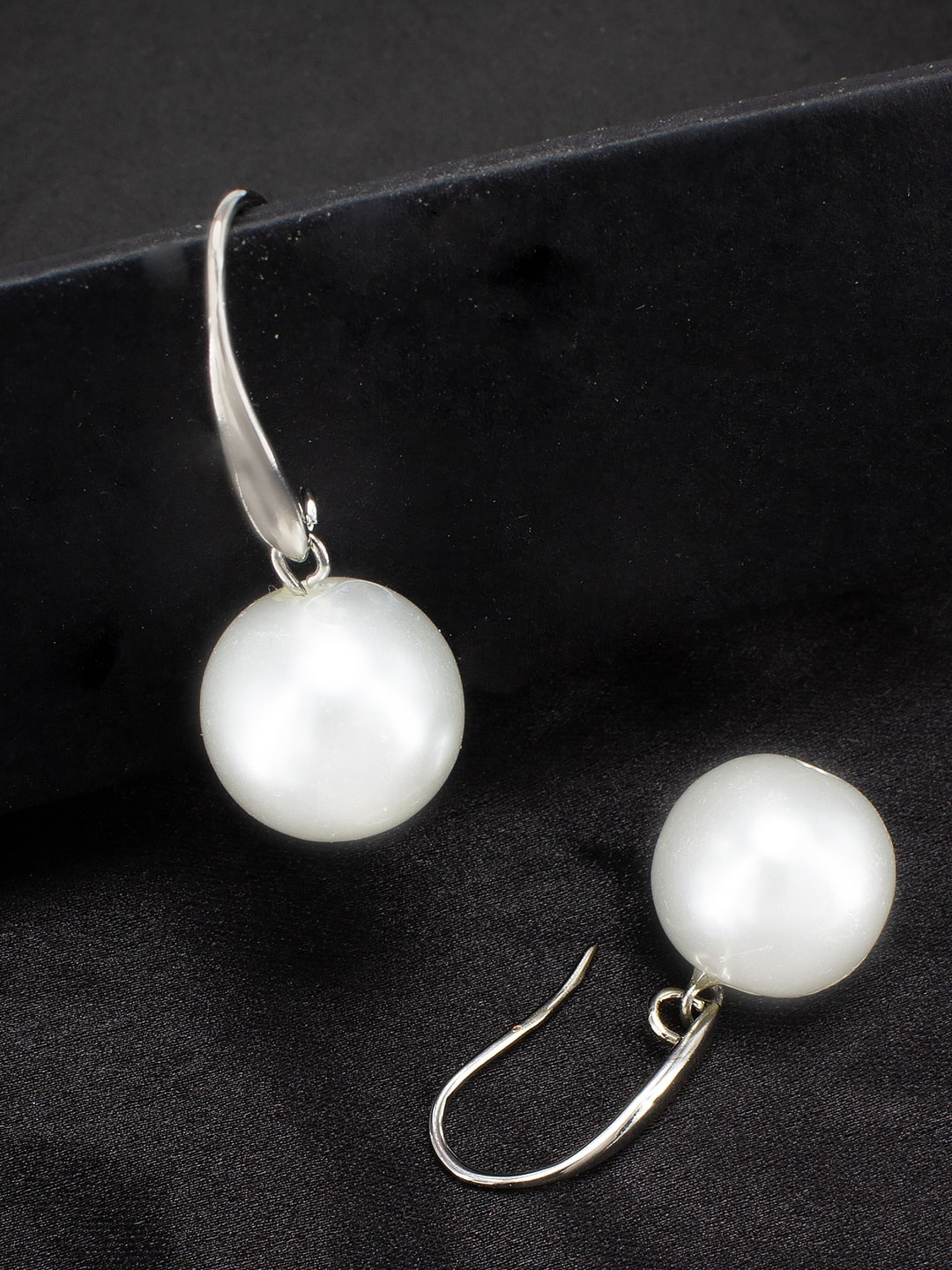 

PRIVIU Silver-Plated Beaded Drop Earrings