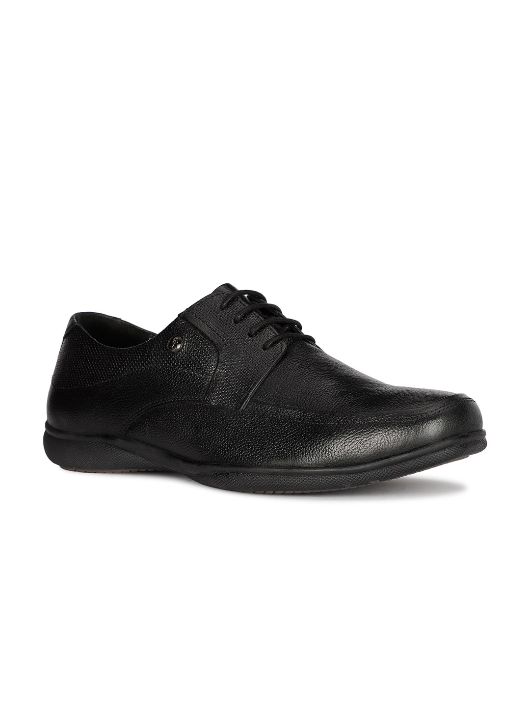 

Hush Puppies Men DAVE Round Toe Leather Formal Derbys, Black