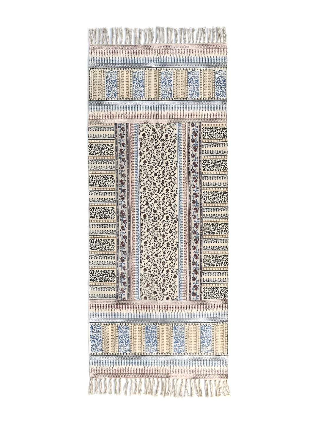 

Art Avenue Green & Maroon Printed Cotton Dhurrie Runner Mat