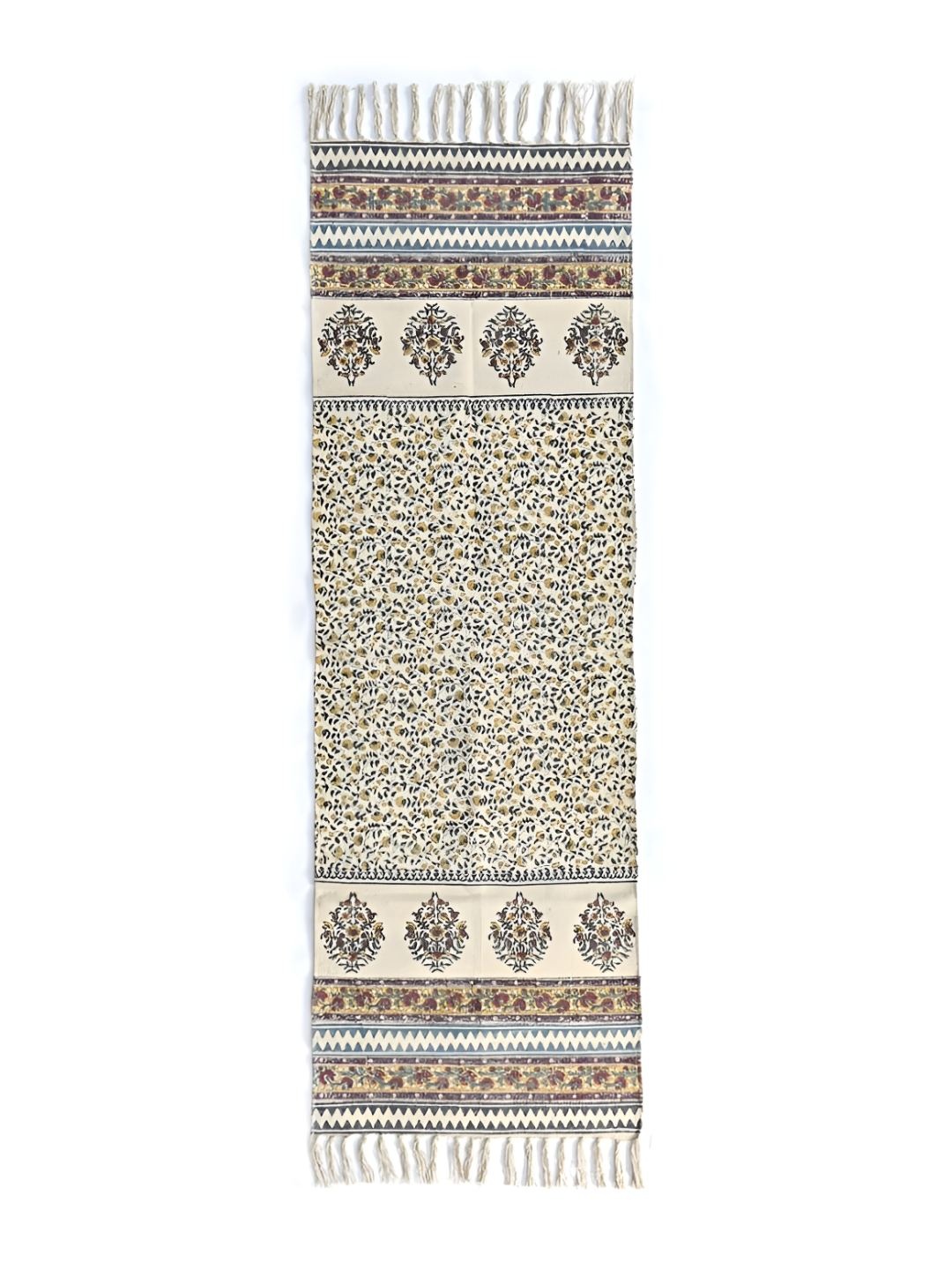 

Art Avenue Blue Printed Cotton Rug Dhurrie Runner