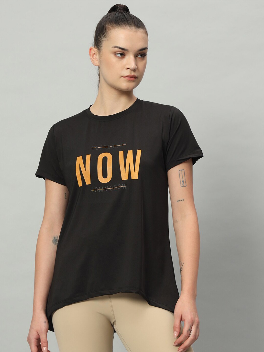 

MKH Typography Printed Dri-FIT Relaxed Fit T-shirt, Black