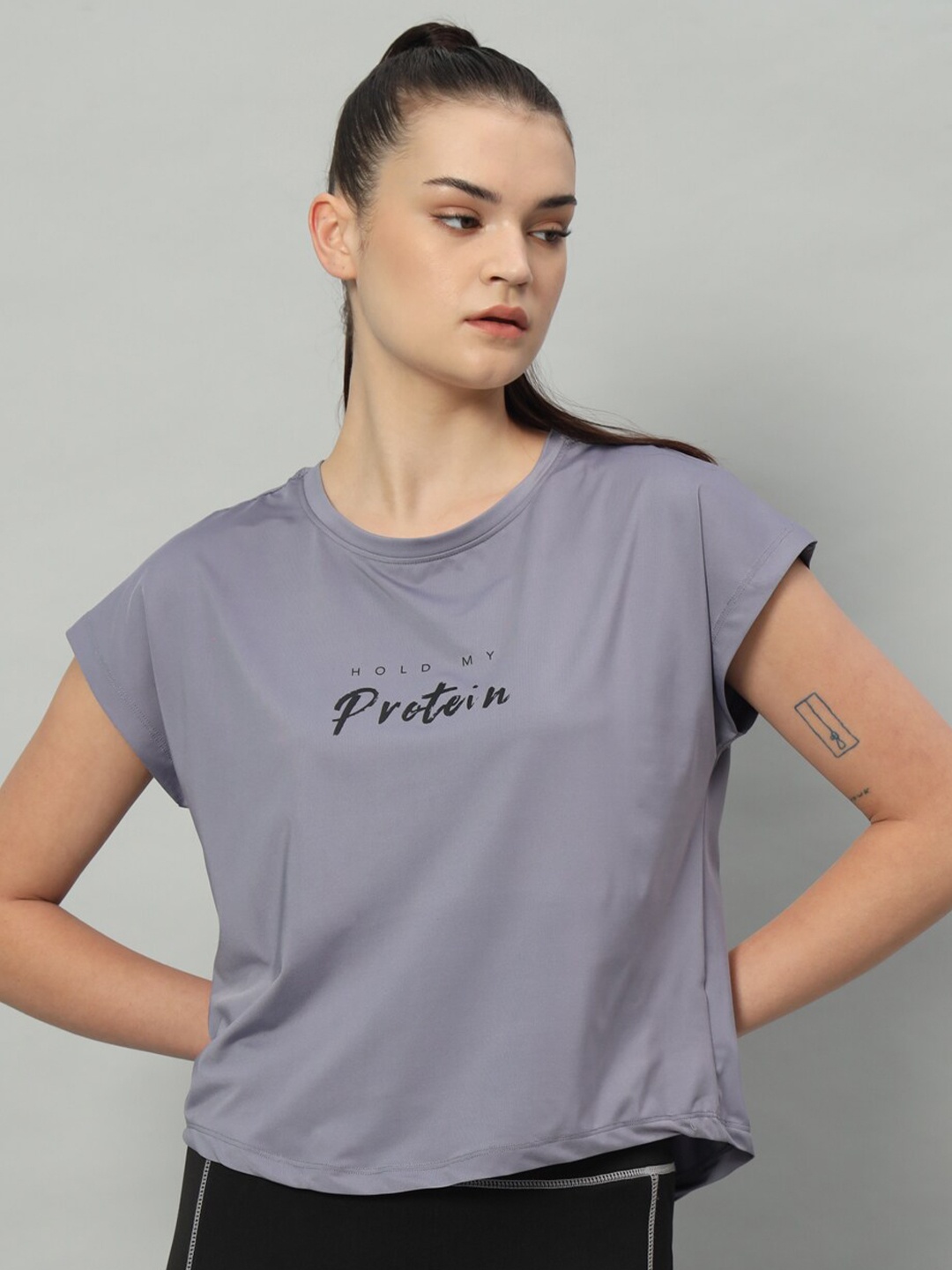 

MKH Relaxed Fit Extended Sleeves Dri-Fit T-shirt, Grey