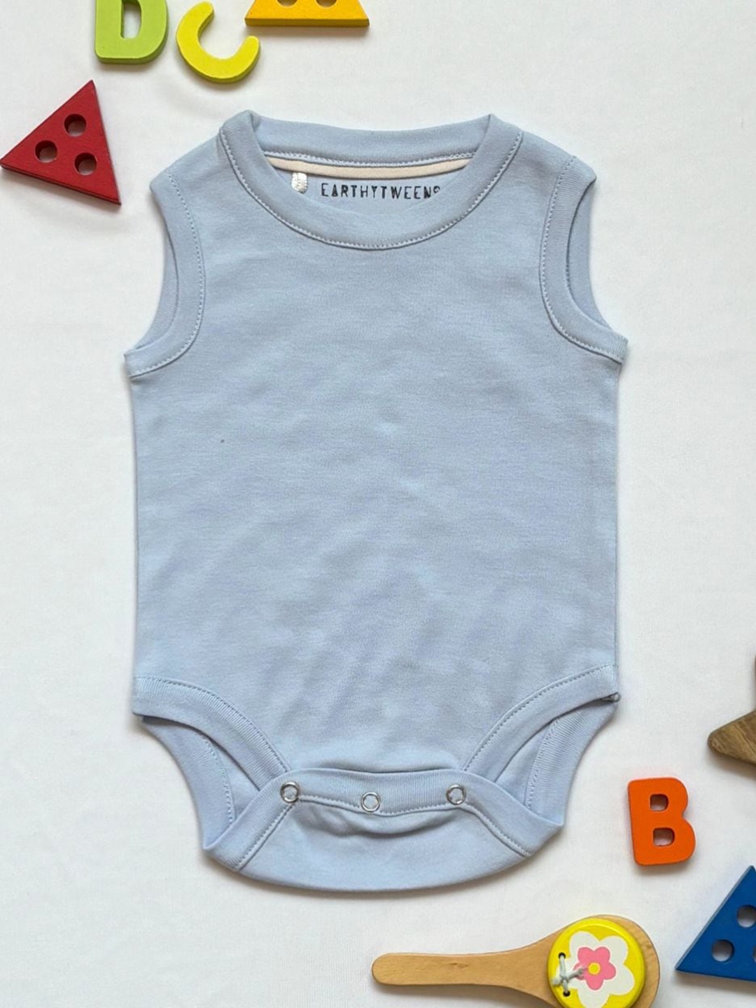

BAESD Infants Cotton Sleeveless Bodysuit, Blue