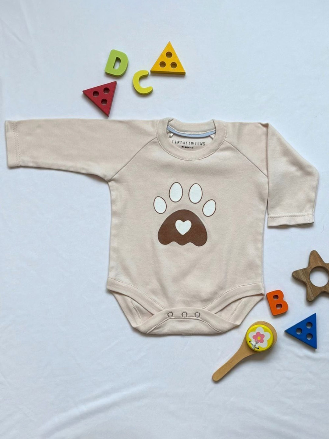 

BAESD Infant Printed Pure Cotton Bodysuit, Beige