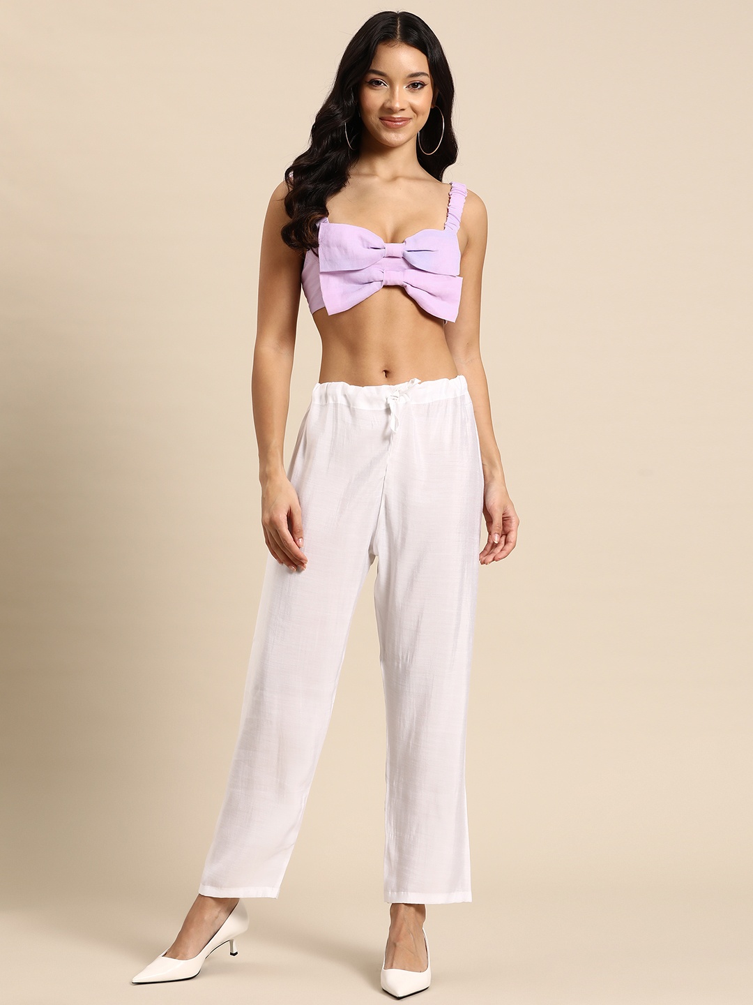

Sayisha Women Solid Pure Cotton Co-Ords Set, Lavender