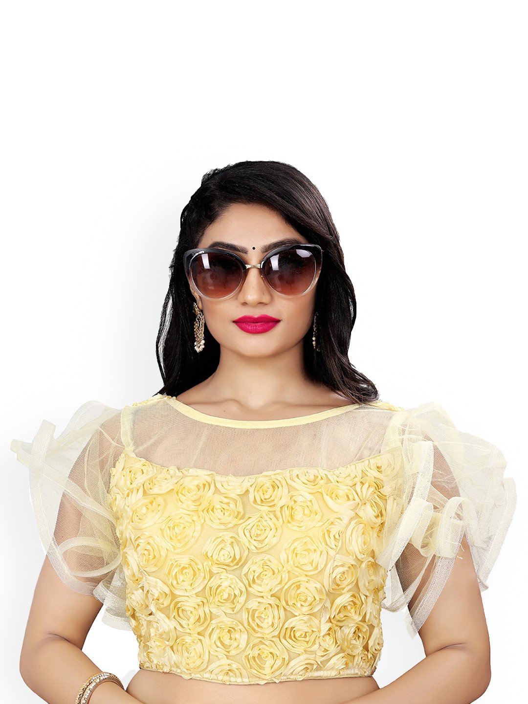 

Reeta Fashion Ribin Embroidered Readymade Saree Blouse, Gold