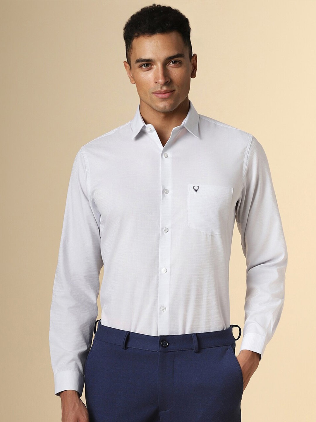 

Allen Solly Slim Fit Spread Collar Full Sleeves Cotton Formal Shirt, White