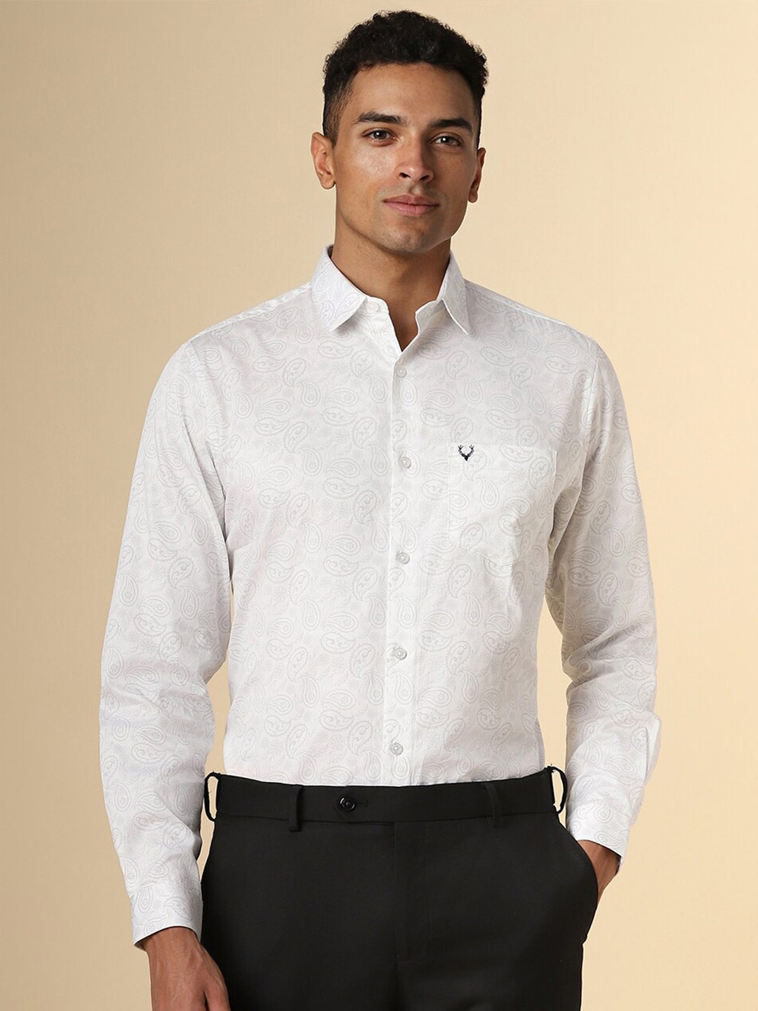 

Allen Solly Slim Fit Floral Opaque Printed Formal Shirt, White