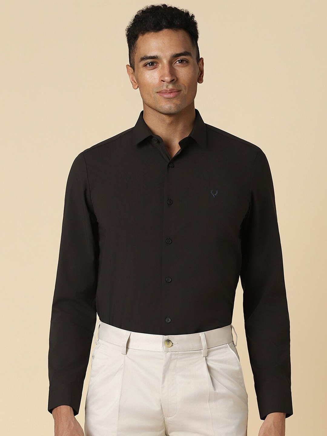 

Allen Solly Spread Collar Slim Fit Formal Shirt, Brown