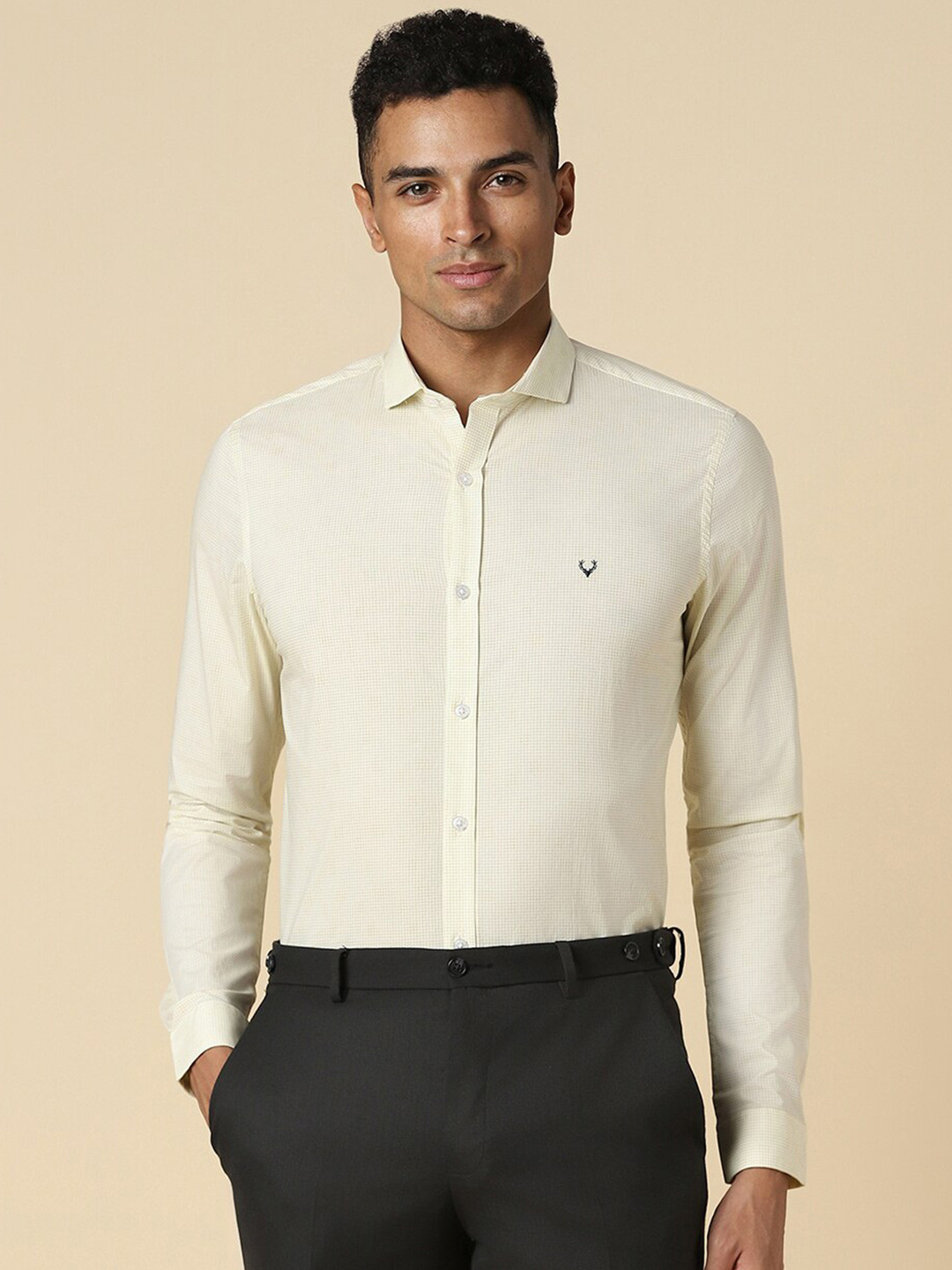 

Allen Solly Slim Fit Spread Collar Formal Pure Cotton Shirt, Yellow