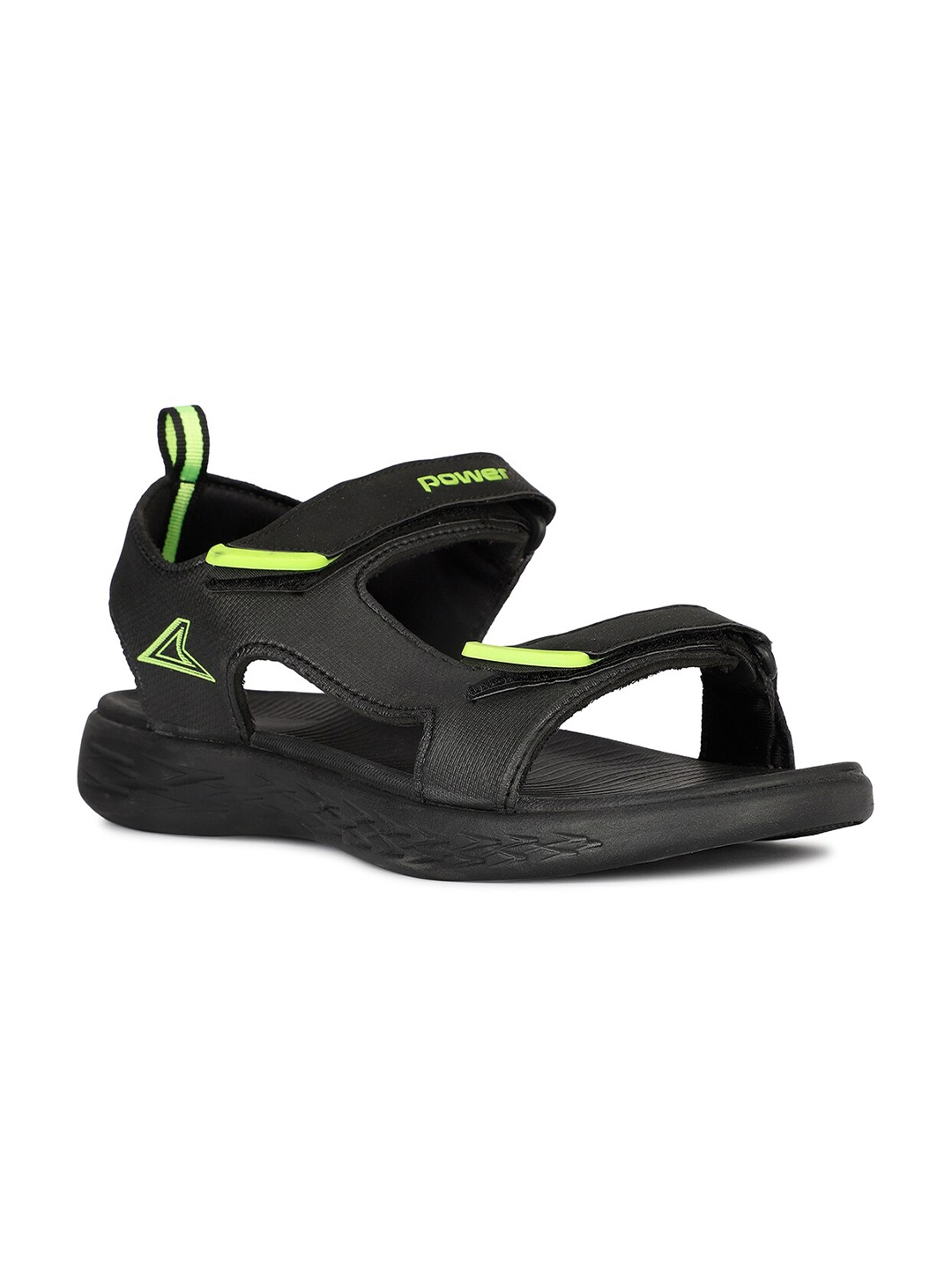 

Power Spectrum Men Printed Velcro Sports Sandal, Black