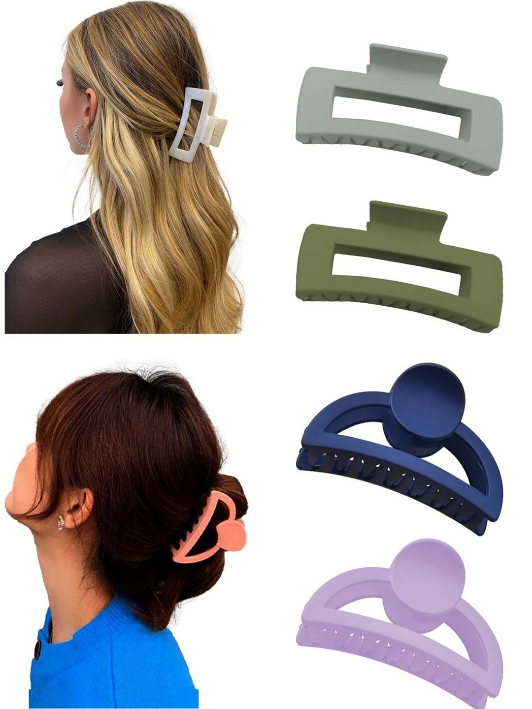

Krelin Women Set of 4 Claw Clip, Green