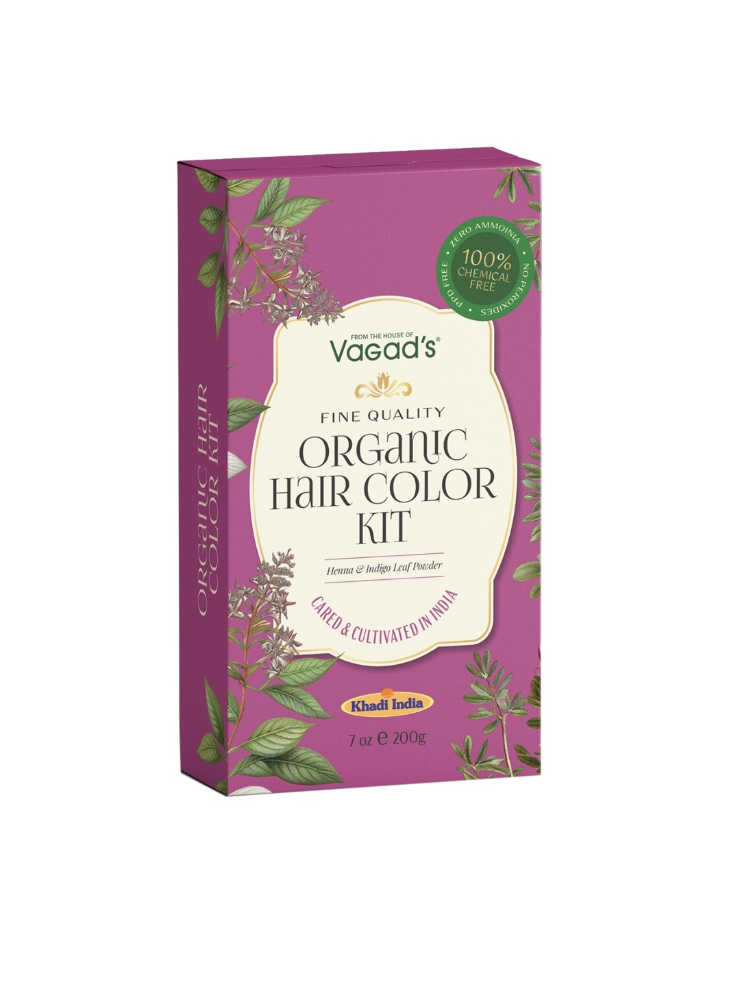 

Vagads Organic Hair Color Kit with Henna & Indigo Powder 200 g - Black