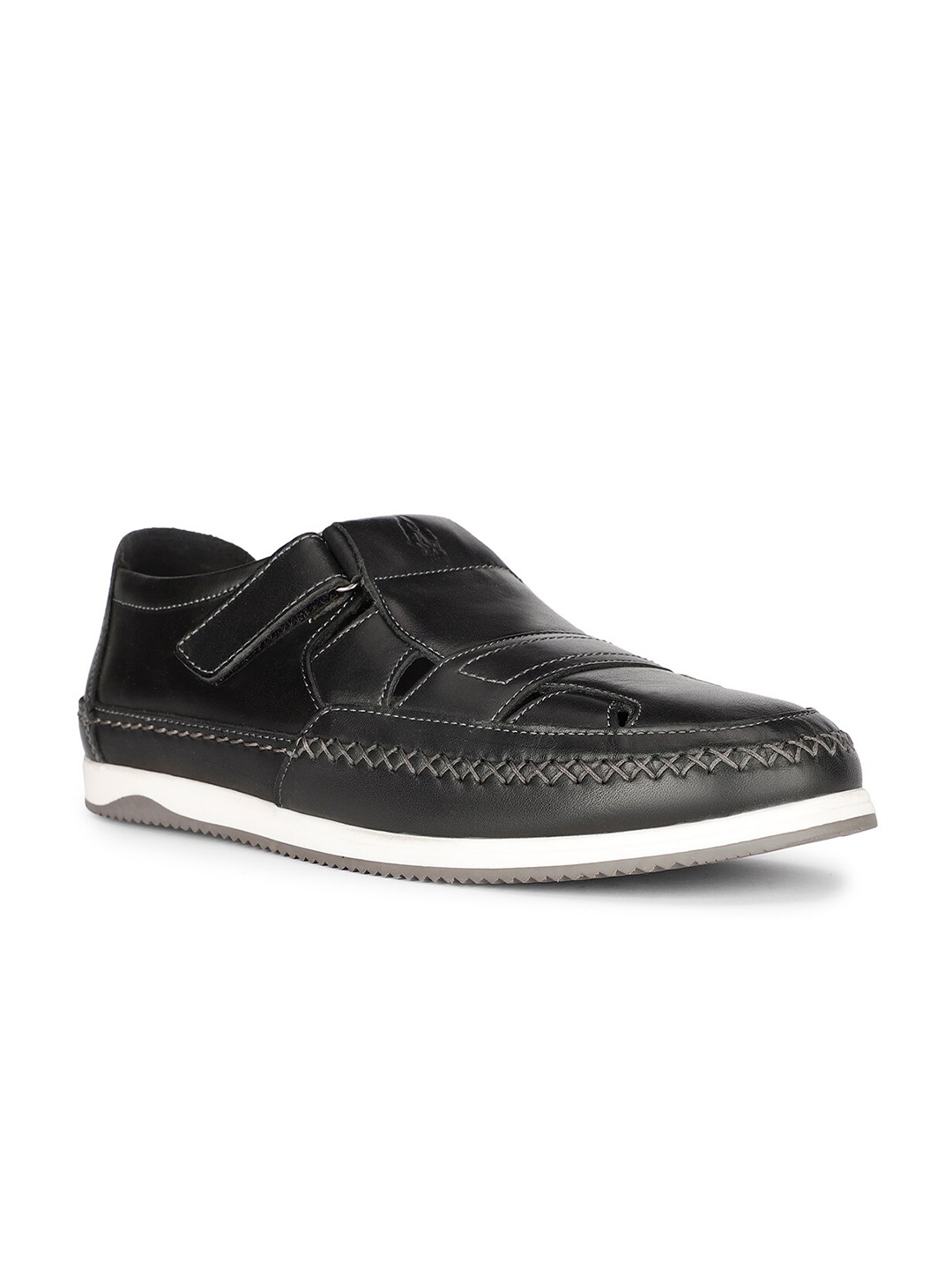 

Hush Puppies Men Leather Shoe-Style Sandals, Black