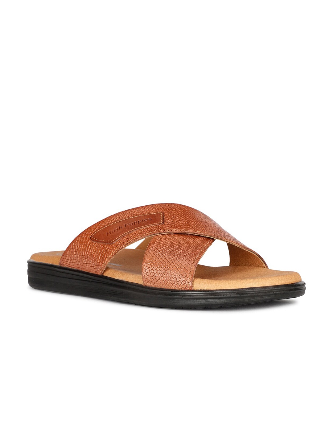 

Hush Puppies Men Leather Comfort Sandals, Brown