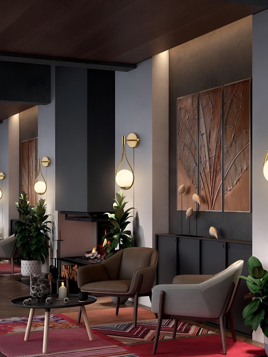 

Areezo Gold Toned Bell Metal Wall Lamp